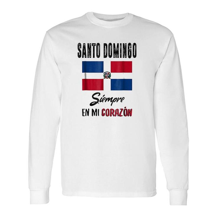Dominican Republic Santo Domingo Flag Beach Long Sleeve T-Shirt