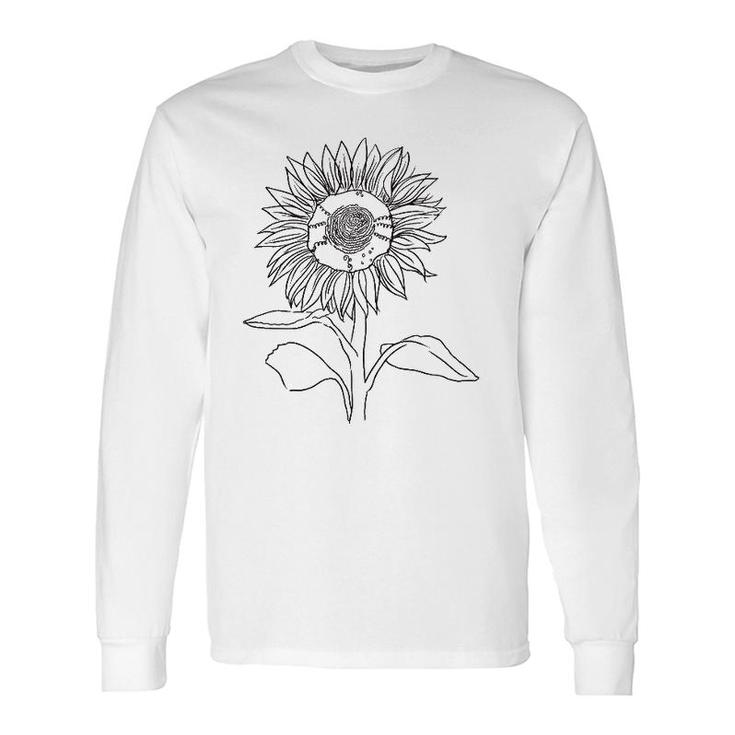 Drawing Of Flower Artist Tee Womans Top Nature Long Sleeve T-Shirt T-Shirt