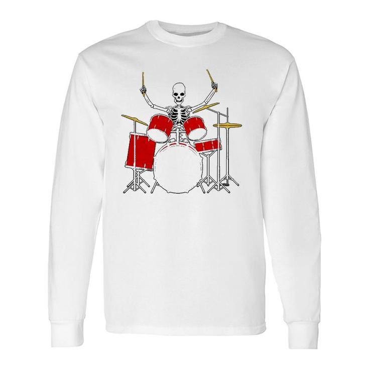 Drummer Skeletton Drummer Musician Drumsticks Long Sleeve T-Shirt T-Shirt