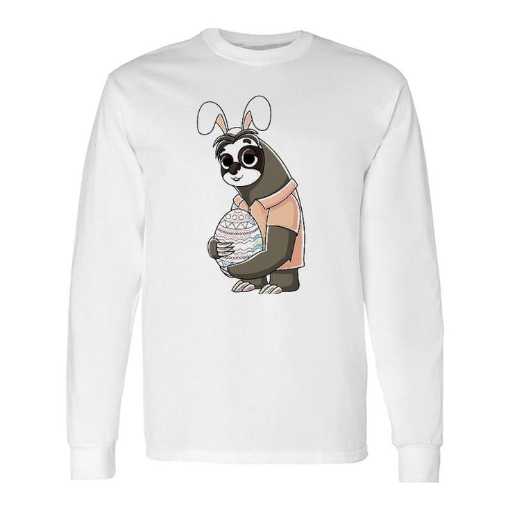 Easter Sloth Easter Bunny Ears Rabbit Sloth Easter Egg Long Sleeve T-Shirt