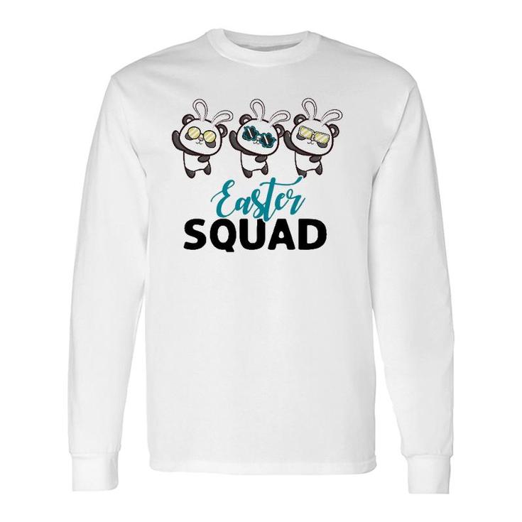 Easter Squad Panda With Bunny Ears Easter Day Long Sleeve T-Shirt