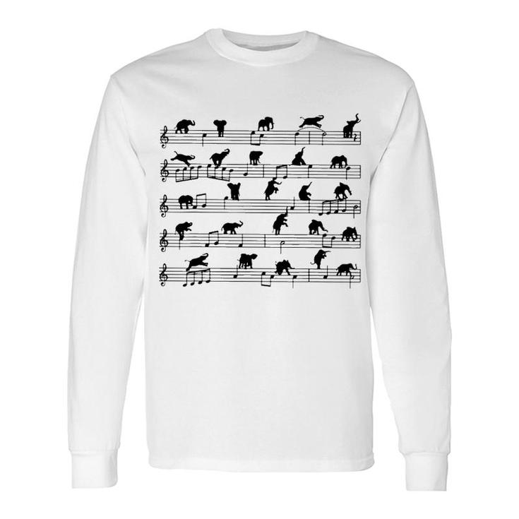 Elephant Music Sheet Long Sleeve T-Shirt