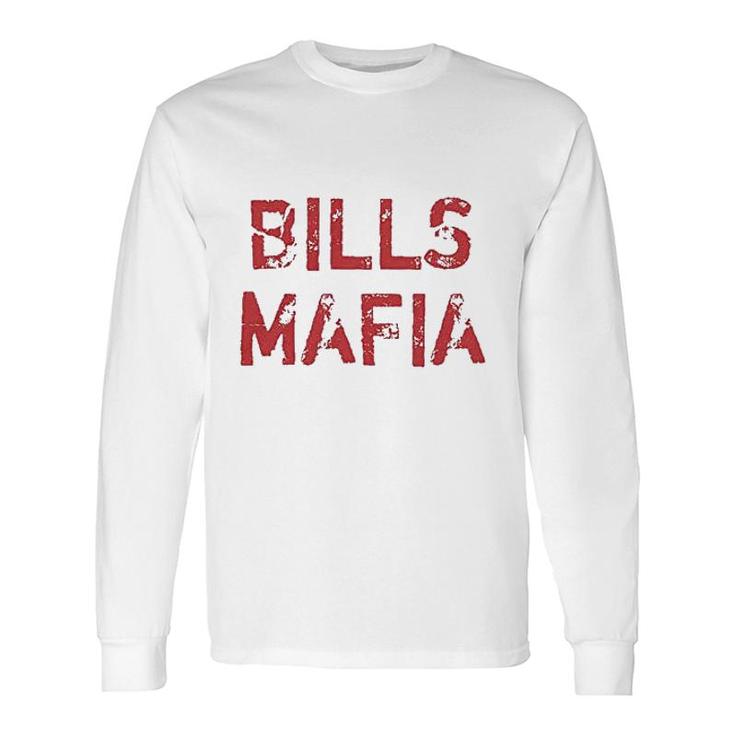 Expression Distressed Bills Mafia Red Print Long Sleeve T-Shirt