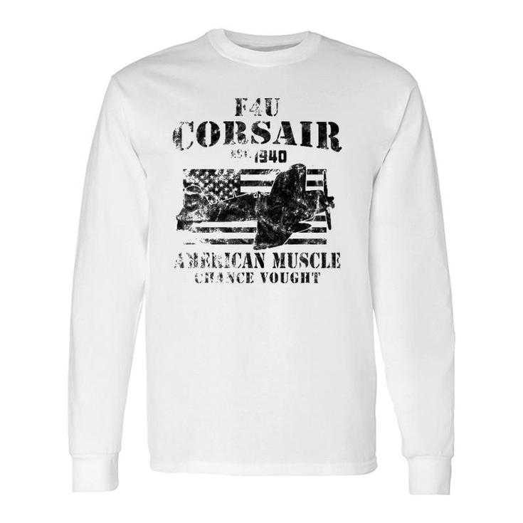 F4u Corsair Wwii Fighter American Muscle Vintage Long Sleeve T-Shirt T-Shirt
