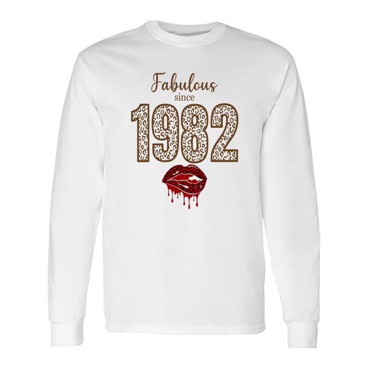 Fabulous Since 1982 Red Lips 40Th Birthday Long Sleeve T-Shirt