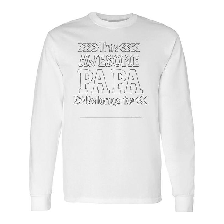 Father's Day Coloring Craft For Papa From Grandkids Premium Long Sleeve T-Shirt T-Shirt