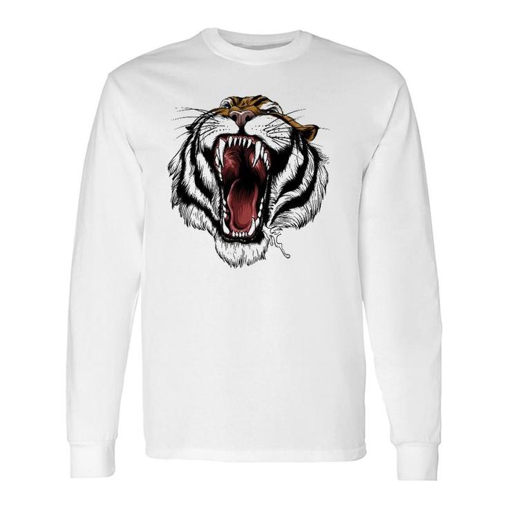 Fearsome Tiger Roaring Big Cat Animal Long Sleeve T-Shirt T-Shirt