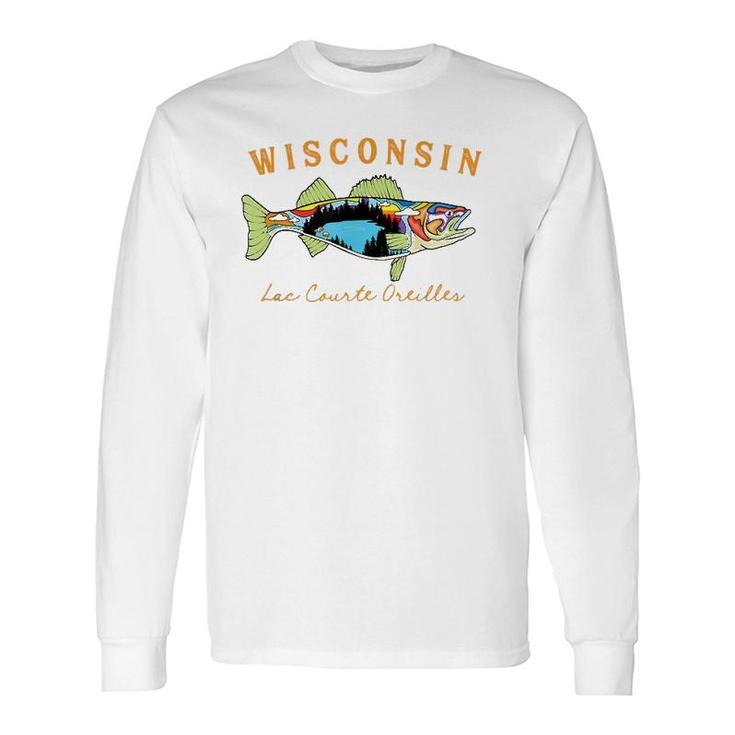 Fisherman Wisconsin Lac Courte Oreilles Lake Walleye Fishing Long Sleeve T-Shirt T-Shirt