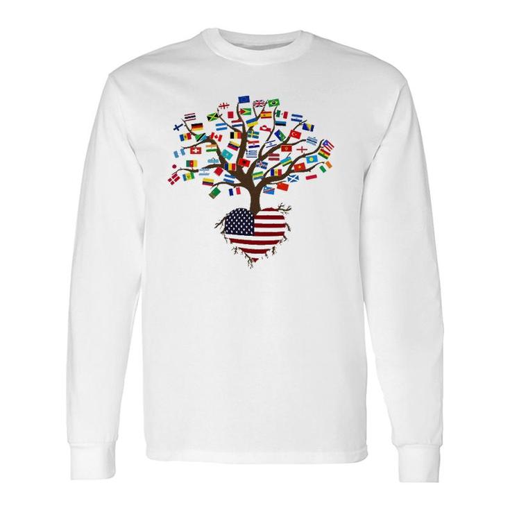 Flags Of The Countries Of The World And American Flag Long Sleeve T-Shirt T-Shirt