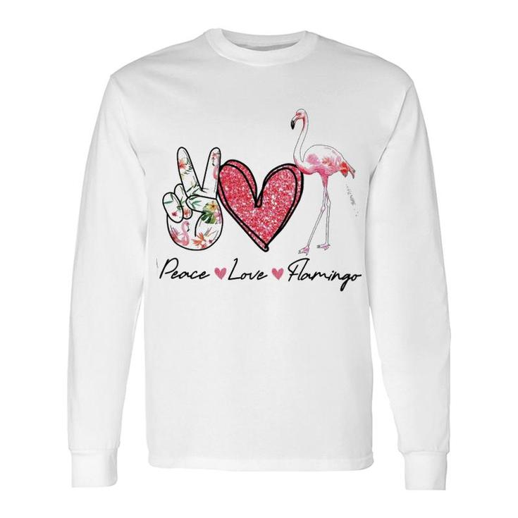 Flamingo Peace Love Long Sleeve T-Shirt
