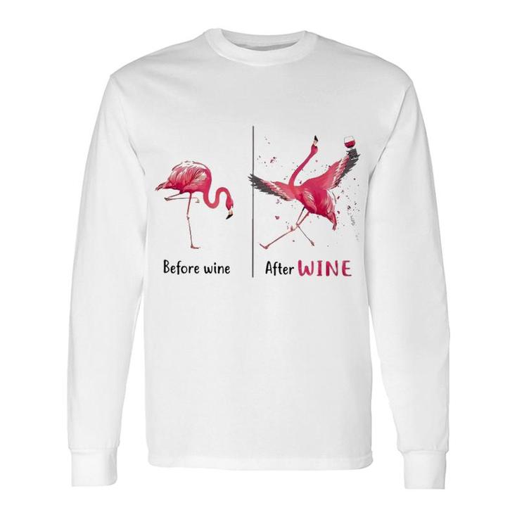 Flamingo Before And After Wine Long Sleeve T-Shirt