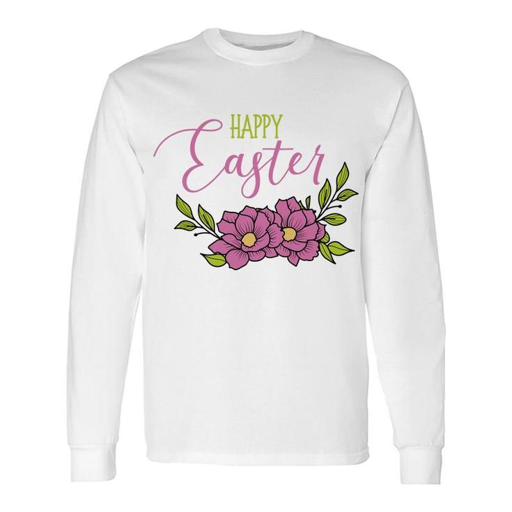 Floral Happy Easter Long Sleeve T-Shirt