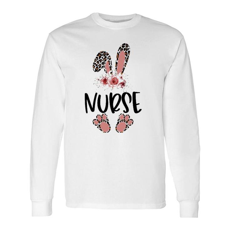 Floral Nurse Bunny , Novelty Nurse Easter Bunny Long Sleeve T-Shirt T-Shirt