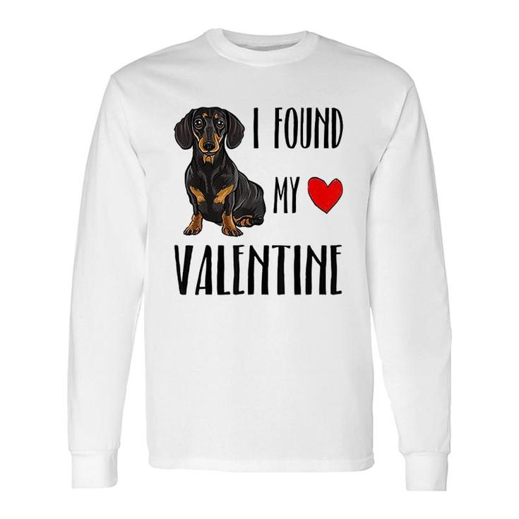 I Found My Valentine Day Black Dachshund Long Sleeve T-Shirt