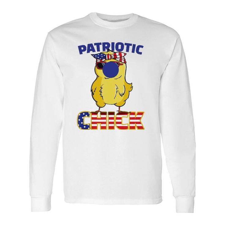 Fourth Of July 4Th Cute Patriotic Chick American Flag Long Sleeve T-Shirt T-Shirt