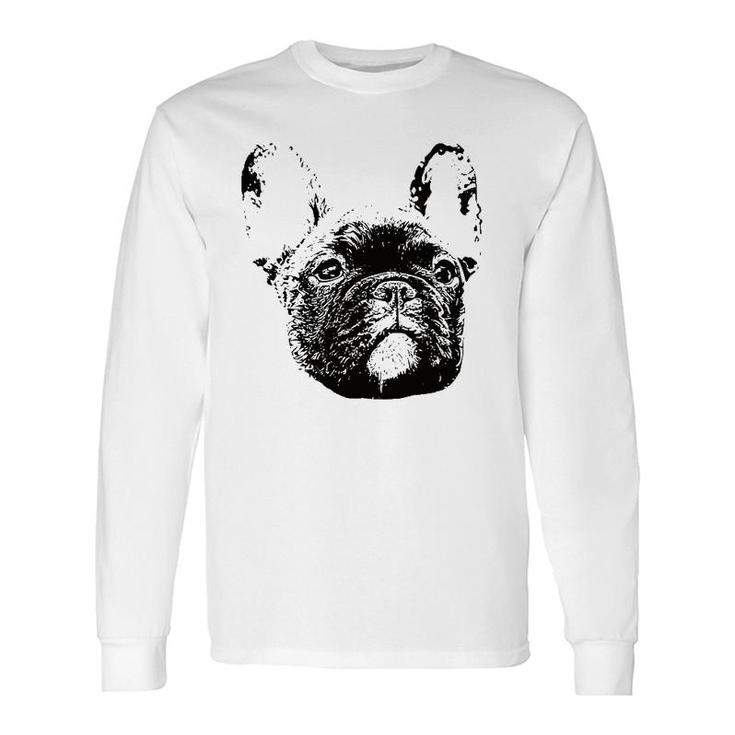 Frenchie Face Dog Mom Or Dad Christmas Long Sleeve T-Shirt T-Shirt