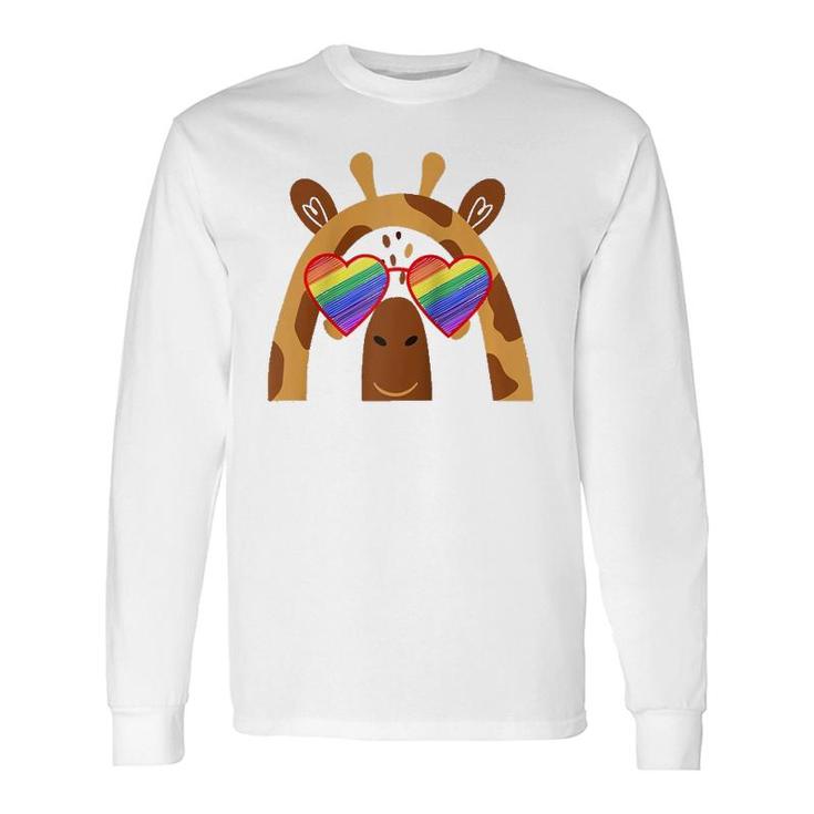 Gay Giraffe Lover Lgbtq Pride Stuff For Teens Rainbow Shades Long Sleeve T-Shirt T-Shirt