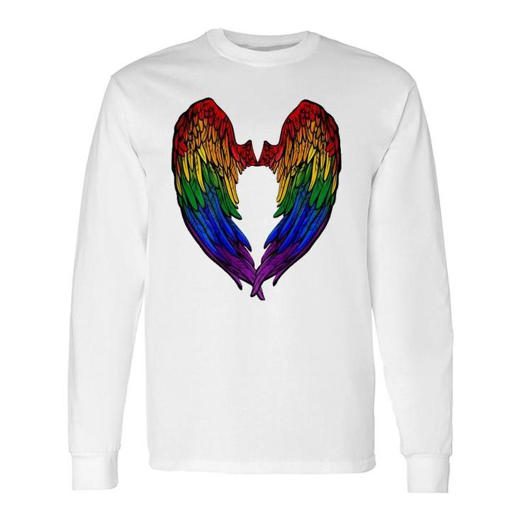Gay Pride Month Rainbow Angels Wings Back Long Sleeve T-Shirt T-Shirt