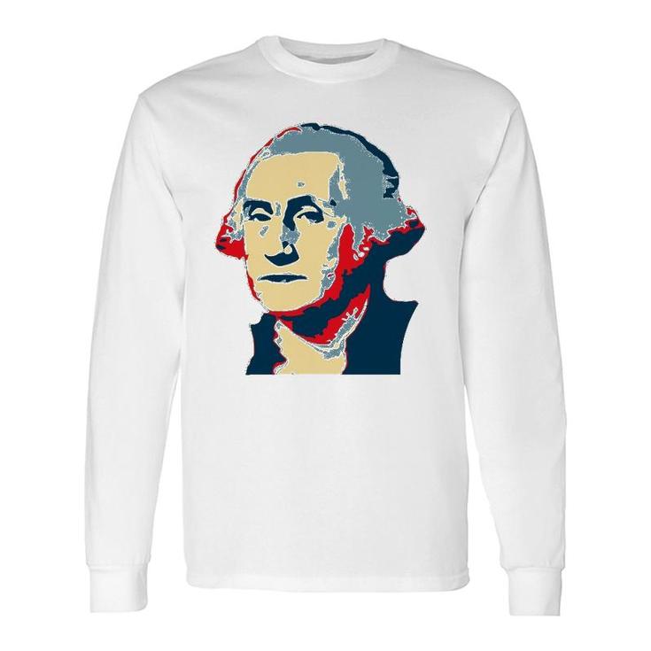 George President Washington Pop Art Long Sleeve T-Shirt T-Shirt
