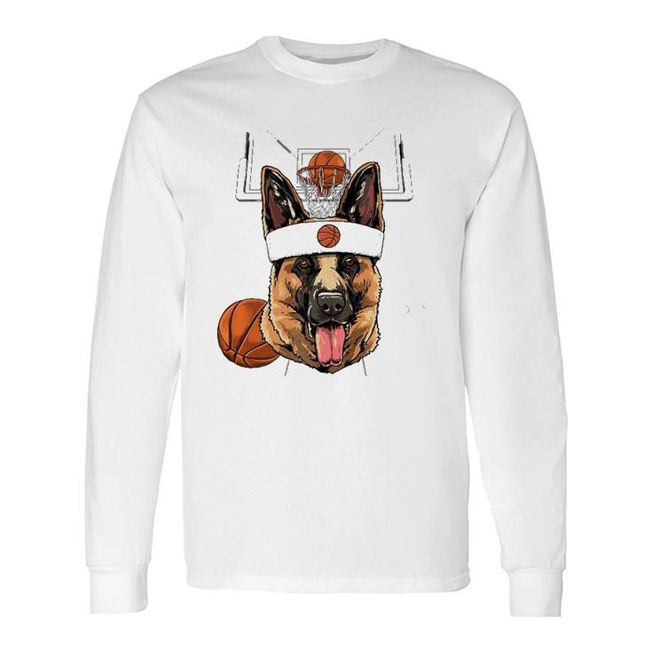 German Shepherd Basketball Dog Lovers Basketball Player Long Sleeve T-Shirt T-Shirt