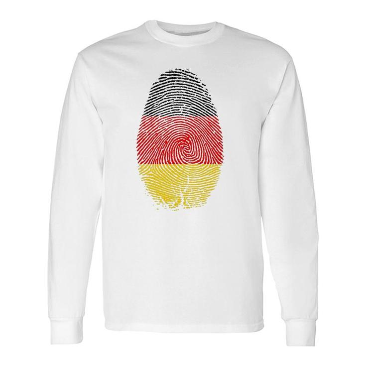 Germany Flag Fingerprint It Is In My Dna For Germans Long Sleeve T-Shirt T-Shirt