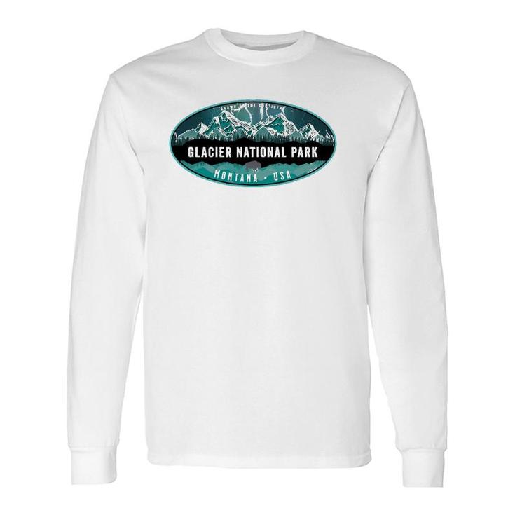 Glacier National Park Lightening Mountains Long Sleeve T-Shirt T-Shirt
