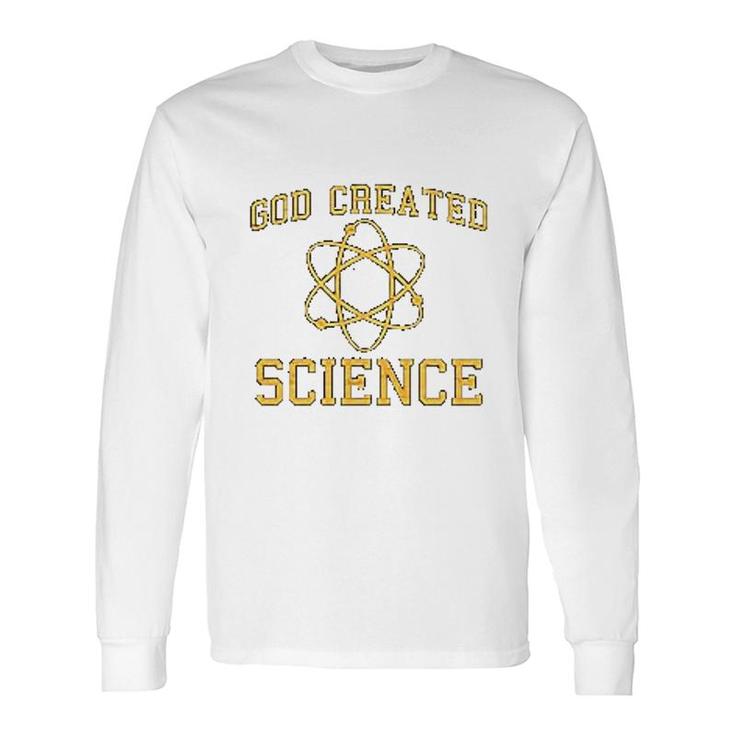 God Created Science Atom Science Long Sleeve T-Shirt