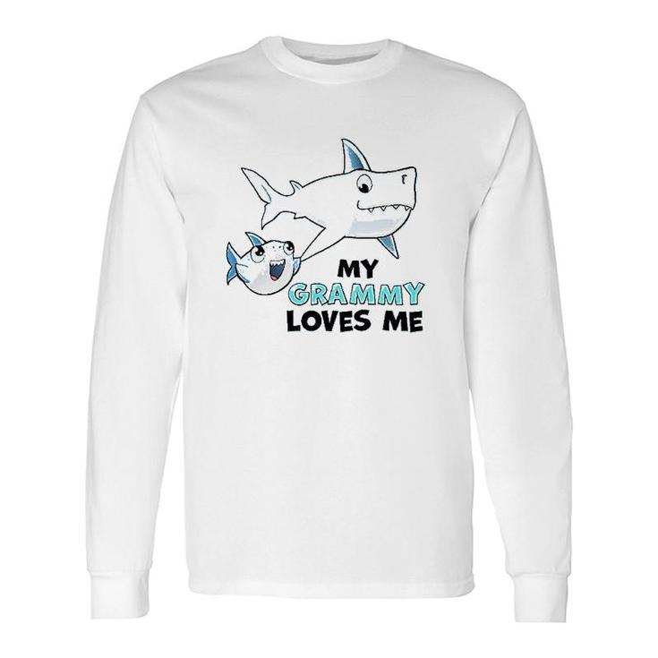 My Grammy Loves Me With Cute Sharks Baby Long Sleeve T-Shirt