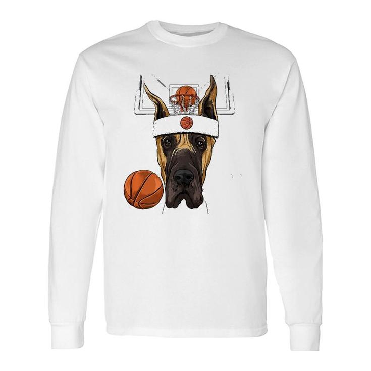 Great Dane Basketball Dog Lovers Basketball Player Long Sleeve T-Shirt T-Shirt