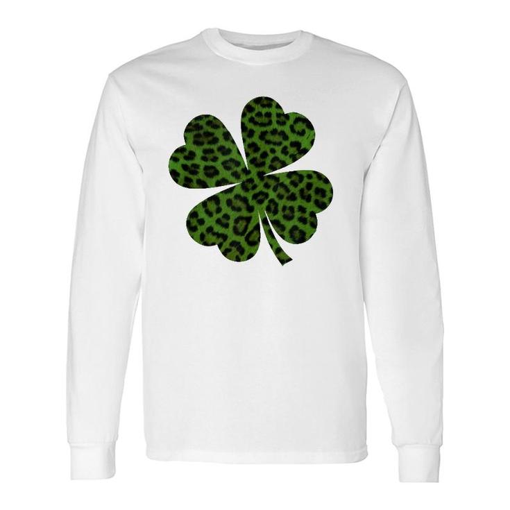 Green Leopard Shamrock Irish Clover St Patrick's Day Tank Top Long Sleeve T-Shirt T-Shirt