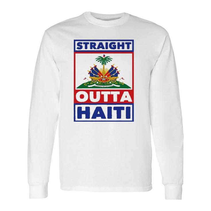 Haiti Haitian America Flag Love Straight Roots Ayiti Proud Long Sleeve T-Shirt T-Shirt