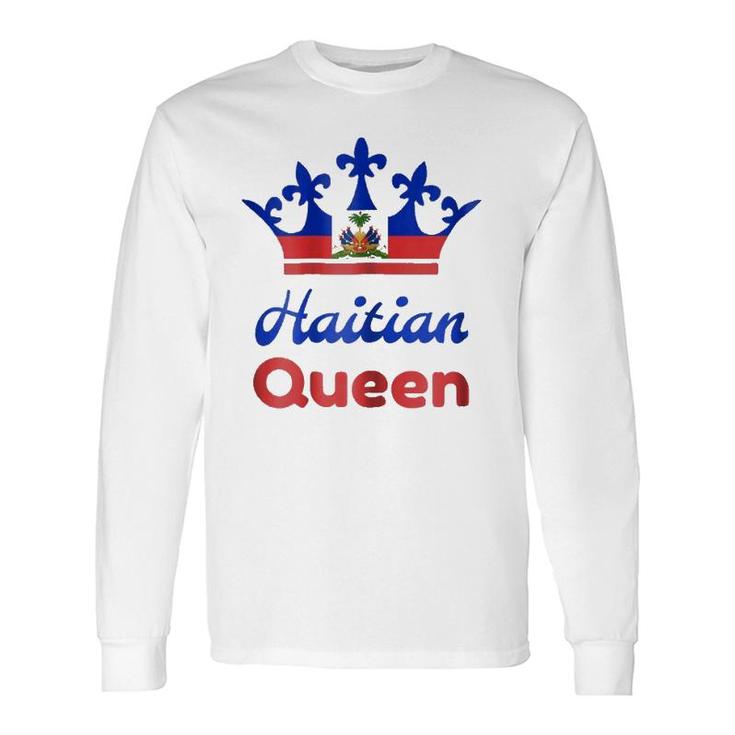 Haitian Queen Womens' Perfect Haiti Crown Flag Long Sleeve T-Shirt T-Shirt