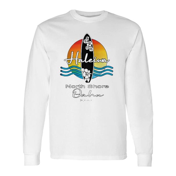 Haleiwa North Shore Oahu Hawaii Surfer Paradise Souvenir Zip Long Sleeve T-Shirt T-Shirt