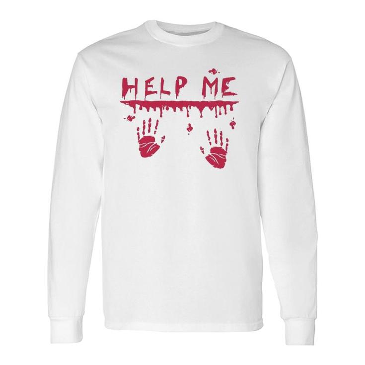 Halloween Bloody Hands Blood Splatter Costume Zombie Long Sleeve T-Shirt T-Shirt