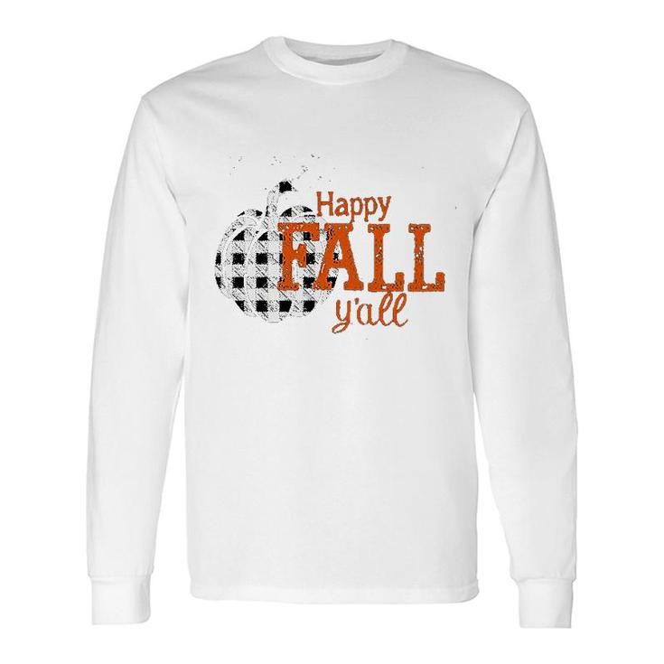 Happy Fall Yall Pumpkin Vintage Pumpkin Halloween Cute Long Sleeve T-Shirt