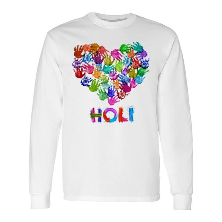 Happy Holi Indian Celebration For Women Men Color India Long Sleeve T-Shirt