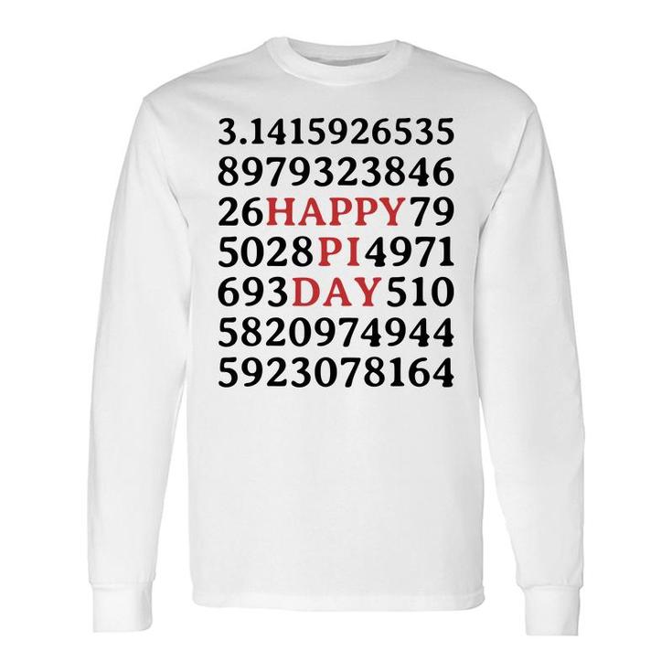 Happy Pi Day Covered By Pi Number Long Sleeve T-Shirt