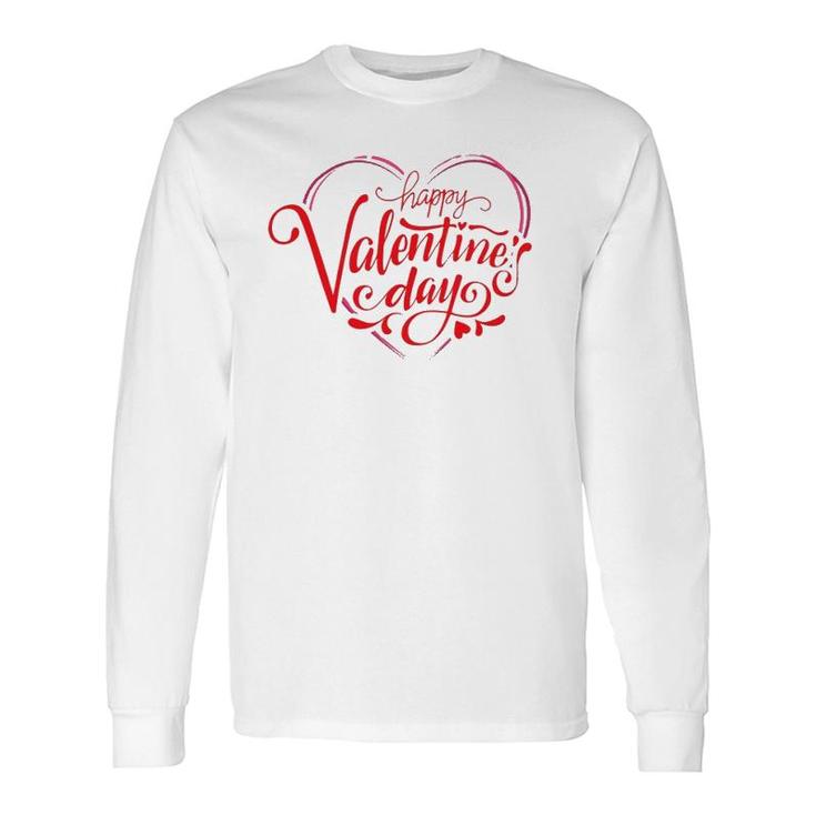 Happy Valentine's Day Heart Shaped Greeting Costume Long Sleeve T-Shirt T-Shirt