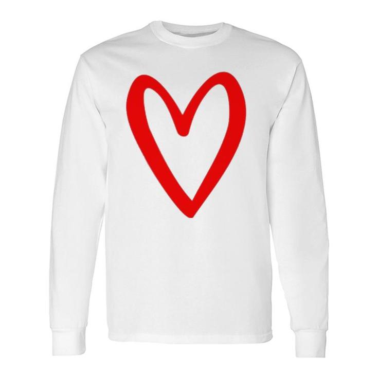 Heart Love Retro Vintage Tiny Red Heart Valentine's Day Long Sleeve T-Shirt T-Shirt