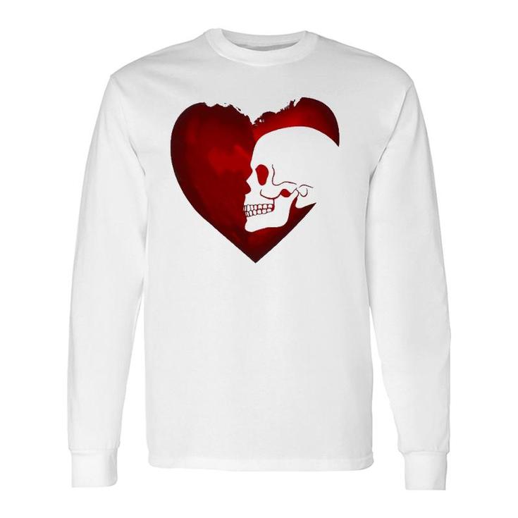 Heart Skull Happy Valentine's Day Long Sleeve T-Shirt T-Shirt
