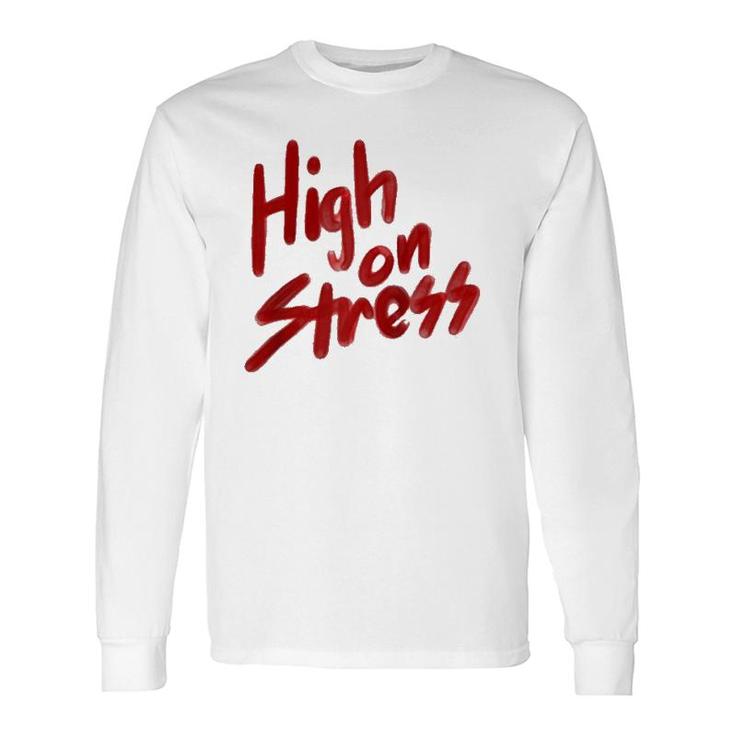 High On Stress Retro Red Spraypaint Graphic Raglan Baseball Tee Long Sleeve T-Shirt