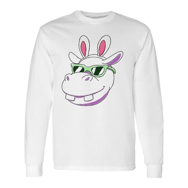 Hippo Easter Bunny Rabbit Ears Cute Tee Long Sleeve T-Shirt T-Shirt