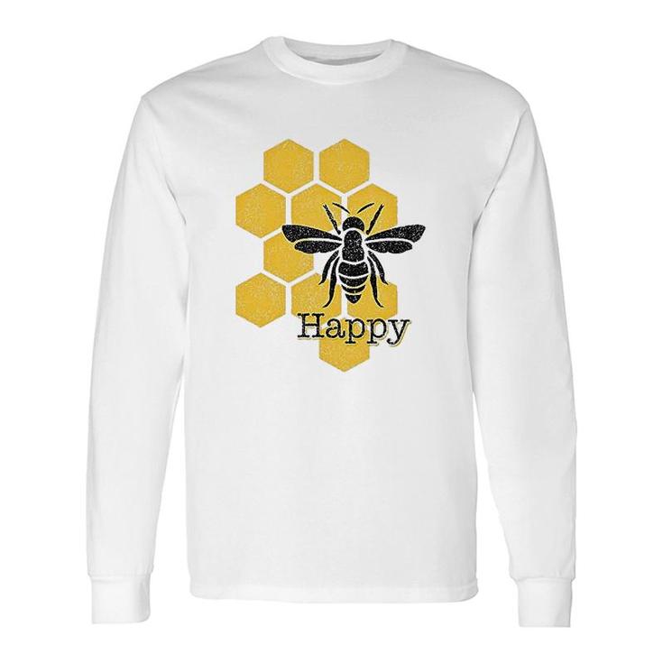 Honeycomb Bee Happy Long Sleeve T-Shirt T-Shirt