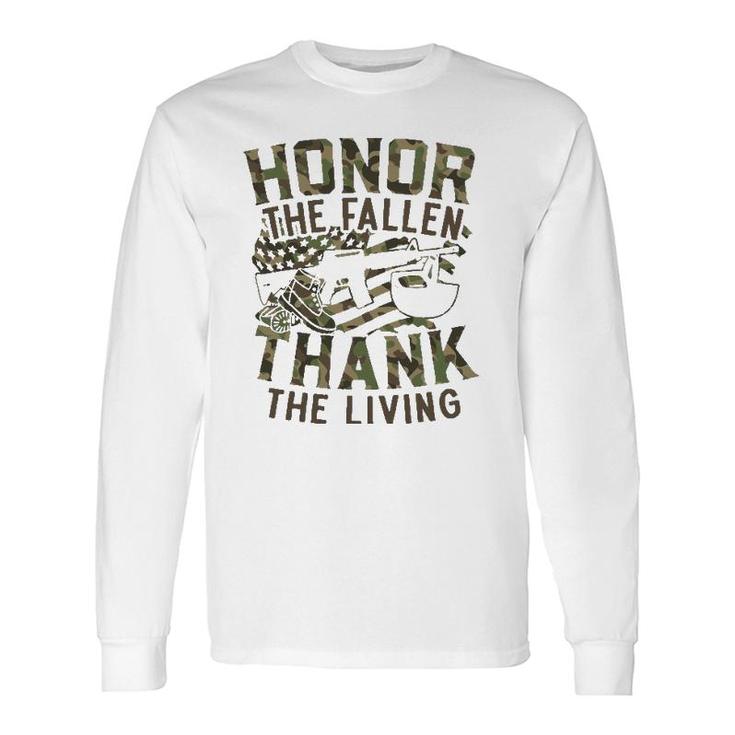 Honor The Fallen Thank The Living Usa Flag Memorial Day Long Sleeve T-Shirt T-Shirt