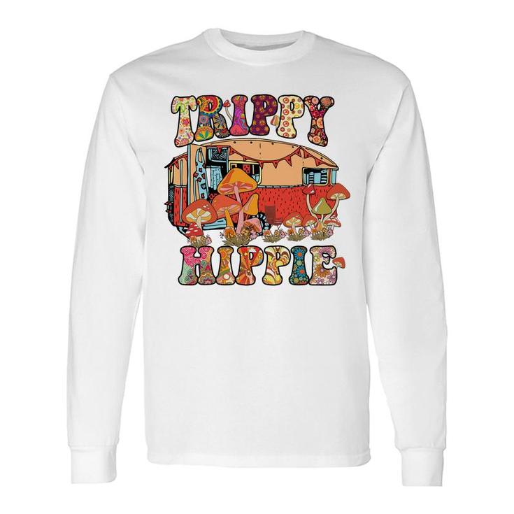 House Mushroom Trippy Hippie Idea Long Sleeve T-Shirt