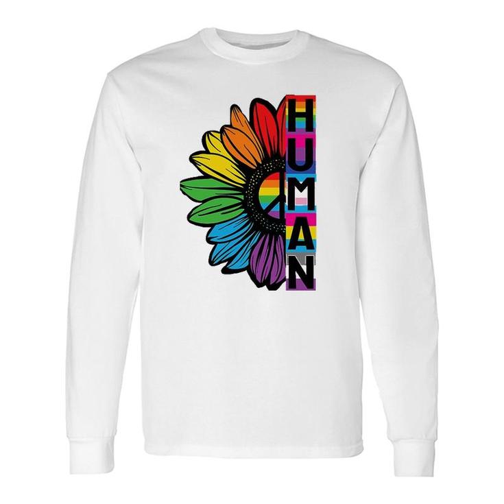 Human Sunflower Lgbt Flag Gay Pride Month Lgbtq Long Sleeve T-Shirt T-Shirt
