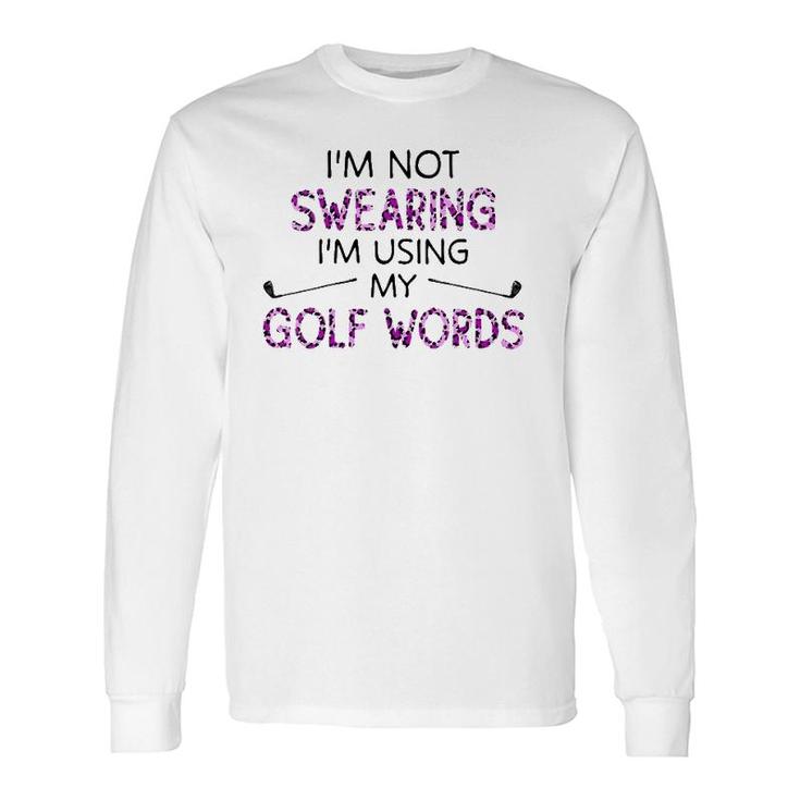 I'm Not Swearing I'm Using My Golf Words Purple Leopard V-Neck Long Sleeve T-Shirt T-Shirt