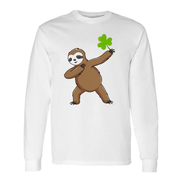 Irish Leprechaun Dabbing Sloth St Patrick's Day Green Long Sleeve T-Shirt T-Shirt
