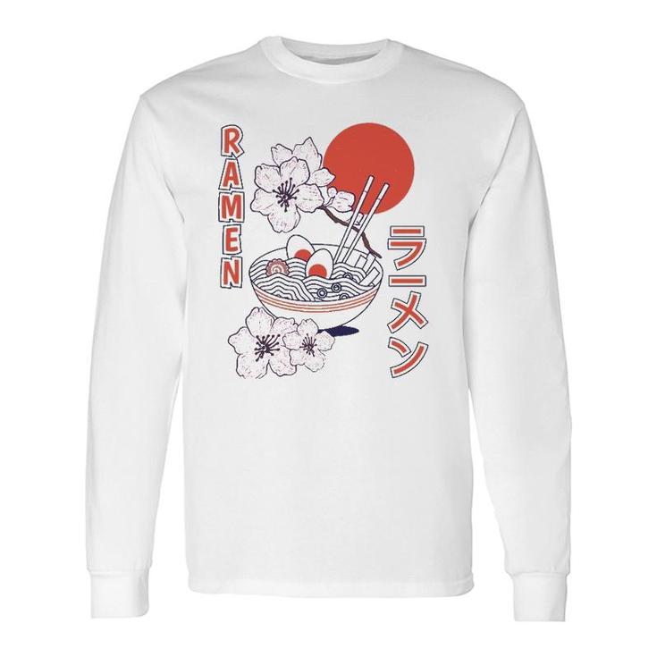 Japanese Noodles Vintage Cherry Blossom Ramen Long Sleeve T-Shirt T-Shirt