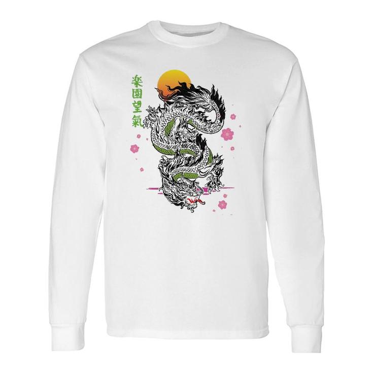 Japanese Tokyo Dragon Asian Kanji Sakura Tattoo Aesthetic Long Sleeve T-Shirt T-Shirt